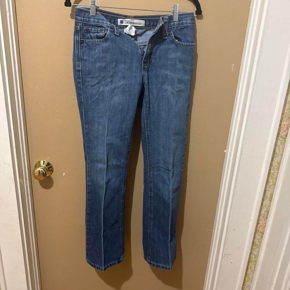 Gap Jeans Women Blue Low Rise Boot Cut Denim 0 Regular 05/06